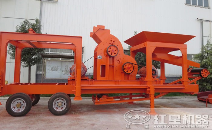 簡(jiǎn)易式破碎站，搭載雙級(jí)錘式粉碎機(jī)