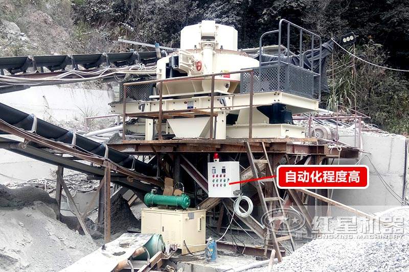 VSI制砂機(jī)現(xiàn)場(chǎng)，自動(dòng)化程度高